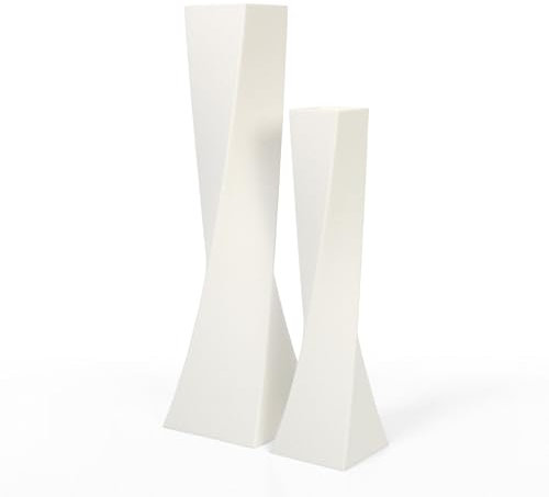 Designer Vasen-Set – Dekorative Blumenvasen aus Bio-Kunststoff (Weiß & Weiß)