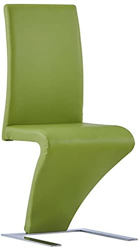 HETFTJN Stuhl Küche Armlehnstuhl Esszimmer Dining Chairs Armchair - Esszimmerstühle in Zick-Zack-Form 2 STK. Grün Kunstleder für Konferenzraum Esszimmer Küche Büro