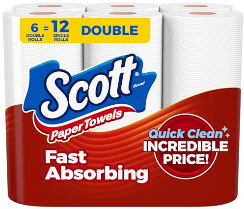 Scott Toallas de papel, elige una hoja, 6 rollos dobles, 108 hojas por rollo