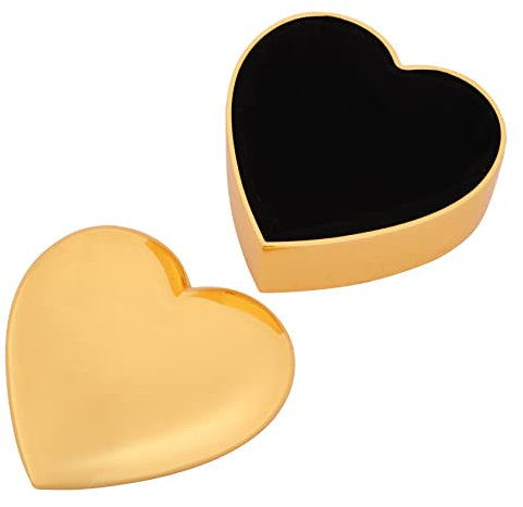 LALADEFIEE Herzförmige Metallbox Für Schmuck Ring Geschenkbox Verlobungsringbox Geeignet Für Diamantringe Und Ohrringe Als Schmuckaufbewahrungsbox
