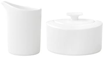 Villeroy & Boch Modern Grace Ensemble pot à lait et sucre en porcelaine de qualité supérieure Blanc 220 ml et sucrier 330 ml