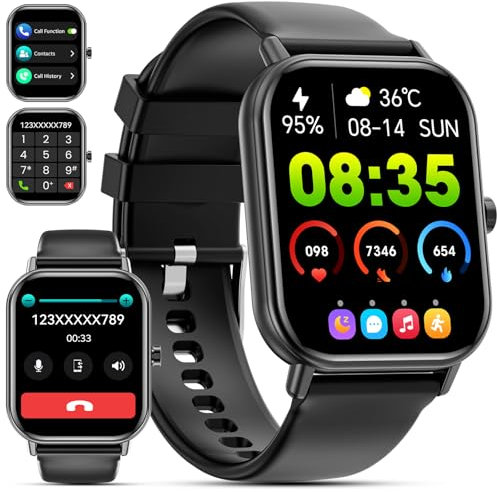 𝟐𝟎𝟐𝟓 Upgraded Smartwatch Uomo Donna,1.85''HD Smartwatch con Effettua/Risposta Chiamate,110+ Sportive,24/7 Frequenza Cardiaca Sonno SpO2 Monitor,Impermeabile IP68 Fitness Tracker per Android iOS