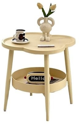MOOWI Kaffee-Endtisch Kreativer Couchtisch in Wolkenform – Doppelschichtiger Beistelltisch for das Wohnzimmer, minimalistischer Sofatisch, Aufbewahrungsecke for Zuhause Beistelltisch