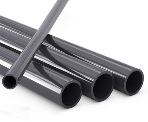 PVC-Rohr, 2 Stück, 50cm, Schwarzes PVC-Rohr, Aquarium, Wasserrohr, Hausgarten, Bewässerungszubehör, Pflanzrahmen, Hartes Rohr(50mm)