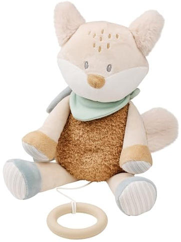 Nattou Aktiv-Kuscheltier aus Polyester, Fuchs, Mit Musik, Spieluhr, Ca. 24 cm, Flo, Oli & Ernest, Flo Mintgrün
