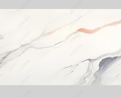 MZOwallpaper Papier Peint Intissé Marbrage Blanc Poster Tableaux Muraux Tapisserie Photo Trompe L'Oeil Salon Chambre Art Mural 400Cm(L) X280Cm(H)
