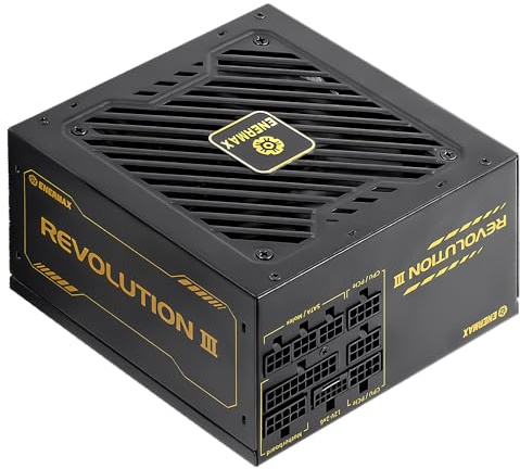 ENERMAX Revolution III 750 - Fuente de alimentación para PC totalmente modular - 750 W - 80 Plus Gold - Conector de 600 W 12V-2x6 - Condensadores 100% japoneses - Cables con funda