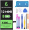 LL TRADER Battery for iPhone 12 Mini 3300 mAh Internal Battery Replacement for iPhone 12 Mini with All Repair Tools