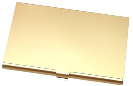 QWWQYDY Visitenkartenbox 2 stücke Aluminium Legierung Visitenkarte Halter Box Metall Kreditkarte Halter Ultra Dünne Große Kapazität(Gold)