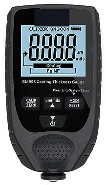 Lackmessgerät Auto, GM998 Hintergrundbeleuchtung Film Dicke Gauge Auto Lack Tester Beschichtung Dicke Gauge Tragbare Lack Dicke Meter(Black 1)