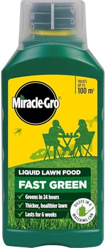 Miracle-Gro Fast Green Liquid Concentrate 1L – Quick Action Lawn Fertiliser for Thicker, Greener Grass – Easy Feed Formula for Strong, Healthy Lawns