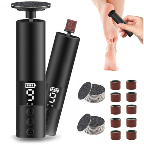 Lima Electrica Pies Durezas,Pedicura Profesional Para Pies,Lima Pies Electrica Set de Pedicura Removedor de Callos Para Pieles Muertas,Callos y Talones Agrietados (Negro)