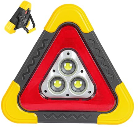 Triangle D'avertissement De Voiture Lumière - Lampe Signal D'urgence À LED Lumineuse, Clignotement Mobilière Solaire Pour La Sécurité Routière | Roldable Rechargeable Avec 4 Modes, Outil D'alerte Vent