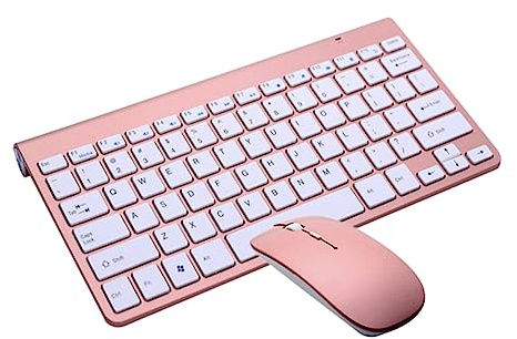 Set Tastiera Mouse Wireless 2.4g Ultra Sottile Portatile per Computer | Design Elegante e Compatto, per Ufficio e Viaggi, Materiale Plastico Resistente, Facile da Trasportare