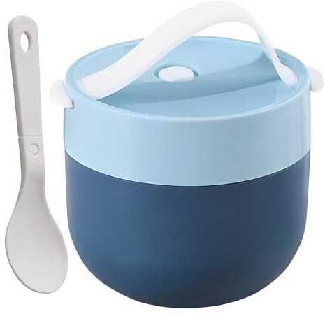 Recipiente para sopa antifugal: cuenco para alimentos con cuchara incluido, termo estancado con cuchara | Para campamentos de cocina domésticos y contenedores de trabajo, uso diario