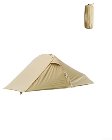 Sturmfestes Outdoor-Zelt für zwei Personen, ultraleichtes Tunneldesign mit zwei Eingängen und reißfestem Polyester (braun)