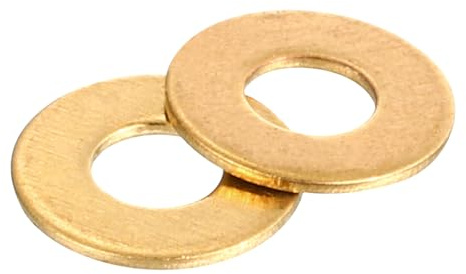 QUARKZMAN 100Pcs Rondelles Plates M2.5, Laiton 2.7mm DI x 6mm DE x 0.5mm Epais Pour Boulon Vis, Usines Reparation, Cuisines, Magasins Et Construction Exterieure