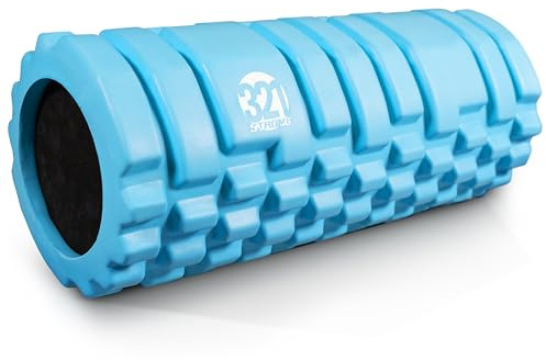 321 Strong Foam Roller - Medium Density Deep Tissue Massager for Muscle Massage and Myofascial Trigger Point Release, with 4K eBook - Aqua