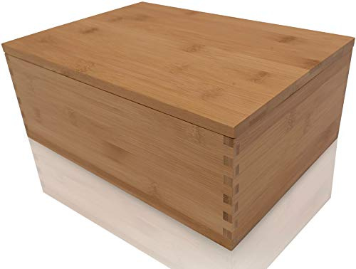 Blake & Lake Aufbewahrungsbox aus Holz mit Deckel – große Holz-Erinnerungsboxen – Geschenkbox mit Deckel zum Aufbewahren von Fotos, Andenken, Kollektierstücke, Schwalbenschwanz-Design (natürlich)
