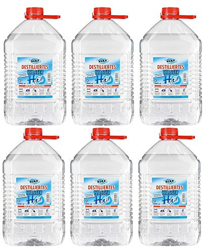 VECARO Destilliertes Wasser 30 Liter 6 Kanister zu je 5 Liter