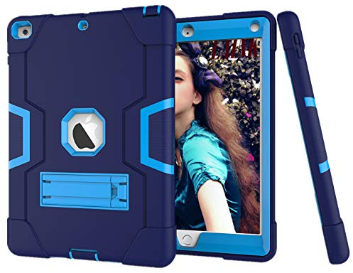 HyFone Hülle für iPad 6/5 9.7 Zoll 6./5. Generation 2018/2017, Robust Stoßfest Schutzhülle, A1893 A1954 A1822 A1823, Blau