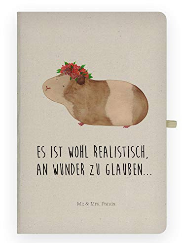 Mr. & Mrs. Panda DIN A4 Baumwoll Notizbuch Meerschweinchen Weisheit - Geschenk, Meerie, Realität, Motivation, Schreibbuch, Eintragebuch, Tiere,