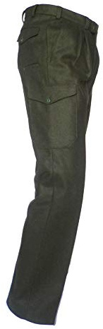 LD Jagdhose, Lodenhose mit Beintasche u. Messertasche, Oliv