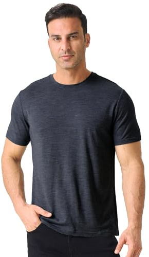 Merino Protect 100% Merino Shirt Herren Kurzarm Geruchsresistent Merinowolle Unterwäsche Leicht Wandern Reisen T-Shirt Weich Unterhemd