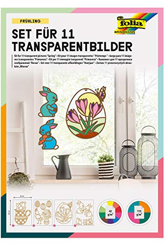 folia 23821 - Set di 11 Immagini Trasparenti per Decorare finestre e Appendere Alberi e arbusti