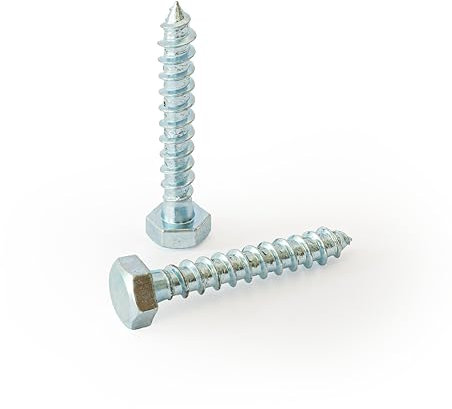 Sechskant Holzschrauben 8x50 mm - 25 Stück - DIN 571 Schlüsselschrauben - Schlüsselschrauben - Holzbauschrauben verzinkt - Holzschraube Sechskant