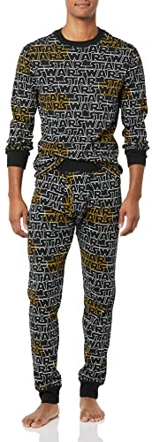 Amazon Essentials Disney | Marvel | Star Wars Pigiama in cotone aderente Uomo, Star Wars Logo - Mens Snug-fit, L