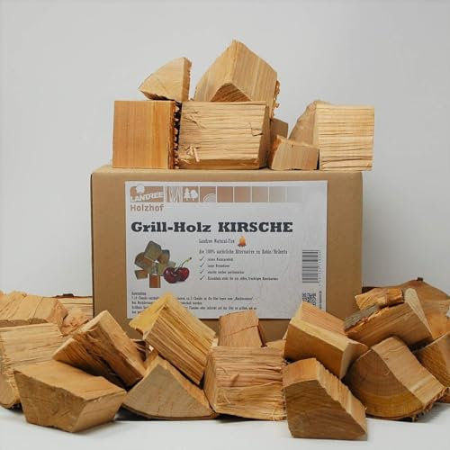 Grillholz Kirsche 8Kg - von Landree® - die (saubere) Alternative zu Kohle oder Briketts - direkt vom Holzhof aus Schleswig-Holstein