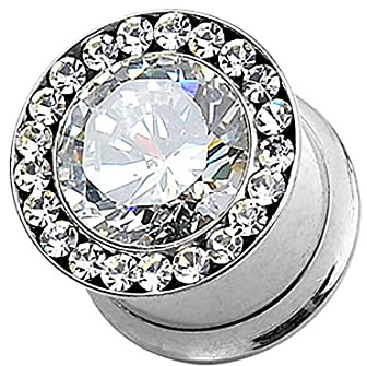 Piersando Flesh Ohr Tunnel Piercing Plug Multi Kristalle