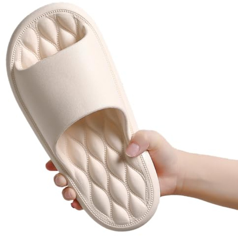 WALLDOR Promote Blood Circulation Slippers,Healthy Reflexology Sandals,Household Indoor Slippers, Bath Non-Slip EVA Sandals,White,35-36