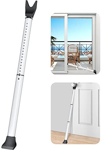 Blocker Barra de Seguridad, Blanco Barra de Seguridad para Puertas, Barra de Seguridad Ajustable para Puerta, Barras de Seguridad de Puertas para Puertas Correderas y Ventanas Correderas