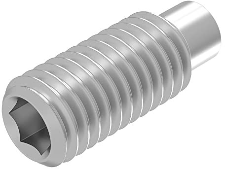 SECCARO Perni filettati con esagono incassato e perno M8 x 20 mm, in acciaio inox V2A VA A2, DIN 915/ISO 4028, 20 pezzi