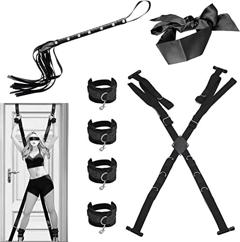 BDSM Kits de Bondage Menottes, Menottes Sexe & Masque Pour Les Yeux & Fouet SM, Sex Lit SM Kits de Bondage Menottes, BDSM Ensemble Jeux Sexuelle Adulte Couple pour Les Débutants