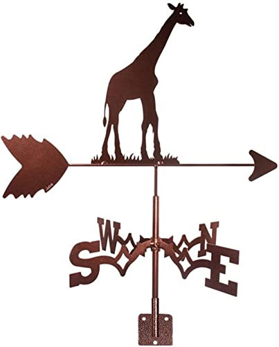 Girouette en métal Girouette en Acier Inoxydable Décoration Girafe Design Moderne Girouette Indicateur de Direction du Vent pour Jardin extérieur Toit Paddock Belles décorations