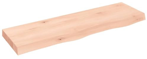 vidaXL Waschtischplatte, Tischplatte für Badezimmer, Massivholzplatte mit Naturkante, Holzplatte Arbeitsplatte Bad Waschtischkonsole Platte, Massivholz Unbehandelt