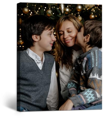 GagetElec Personalisiertes Foto auf Leinwand,Benutzerdefinierte Leinwanddrucke mit Ihren Fotos,Kundenspezifische Weihnachtsdekorationen Bild,Weihnachtsgeschenke für Familie und Freunde