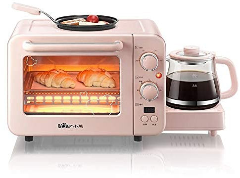 TEmkin Máquina Tostada 3 En 1 Máquina De Desayuno Horno Tostador Horno Eléctrico Pizza 3 En 1 Máquina De Desayuno Hogar 8L Horno Eléctrico De Convección De Alta Capacidad para Tostadora De Pan