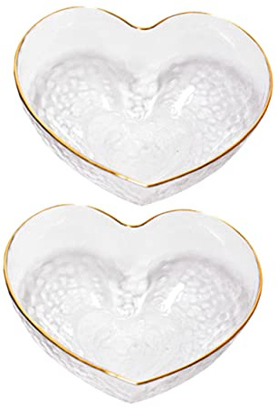 COLLBATH 2 Pezzi Ciotola da Dessert Cuore Insalatiera di Ciotola Multifunzionale Stoviglie di Stoviglie per La Casa Contenitore per Alimenti in Ciotola per Insalata