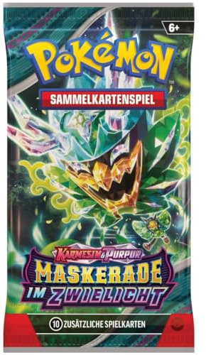 Pokemon Maskerade im Zwielicht Booster mit 10 wertvollen Sammelkarten - DEUTSCH + Heartforcards® Versandschutz