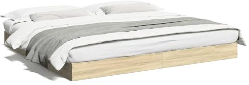 CIADAZ Bettgestell Sonoma-Eiche 180x200 cm Holzwerkstoff, Bett, Bettgestell, Jugendbett, Schlafzimmer Bett, Bed Frame -842002