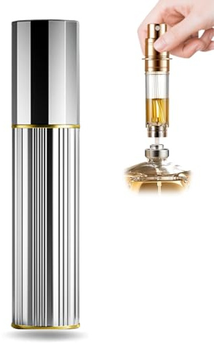VVGAOGES 10ml Parfümzerstäuber Nachfüllbar,Parfum Zerstäuber für Unterwegs,Reiseflaschen zum Befüllen,Sprühflasche Klein für Parfum,Parfümflaschen Leer für Reise (Silber)