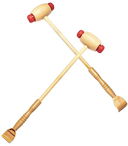 Holz Massage Klopfhämmer 2 Stück für Rücken und Muskelentspannung | Glatte Oberfläche ohne Grate, für Büro und Aufwärmtraining, für Profimasseurinnen und Tänzer