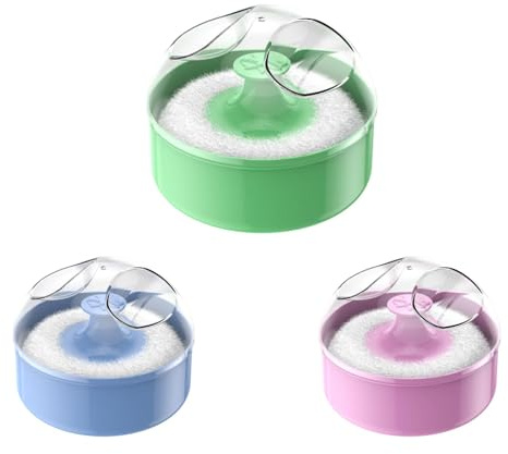 Récipient à poudre pour le corps et le corps - Vessie à poudre avec étui - Poudre corporelle - Portable - Étui transparent pour poudre de voyage - Distributeur de poudre vide