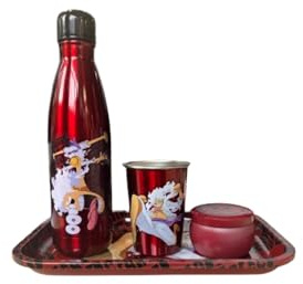 Homadict - Caja de regalo de una pieza - Botella isotérmica + bandeja de metal + pequeña caja de metal + vaso de metal - Licencia oficial de una pieza