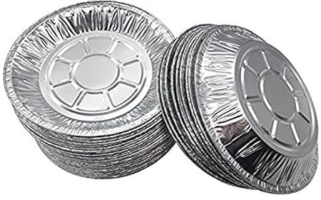 Disposable Aluminum Round Plate Pie Tins – Foil Tart & Pie Pans, Sturdy & Recyclable, Perfect for Baking, Catering & Takeaway – Approx 5 Inch Base/Approx 7 Inch Top Diameter (100)