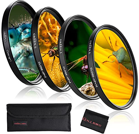 GREEN.L 37mm Close-up Filter Set(+1,+2,+4,+10), Professional Macro Filter for Camera Lens